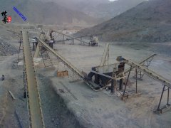 新疆博乐时产150吨石灰石破碎生产线现场
